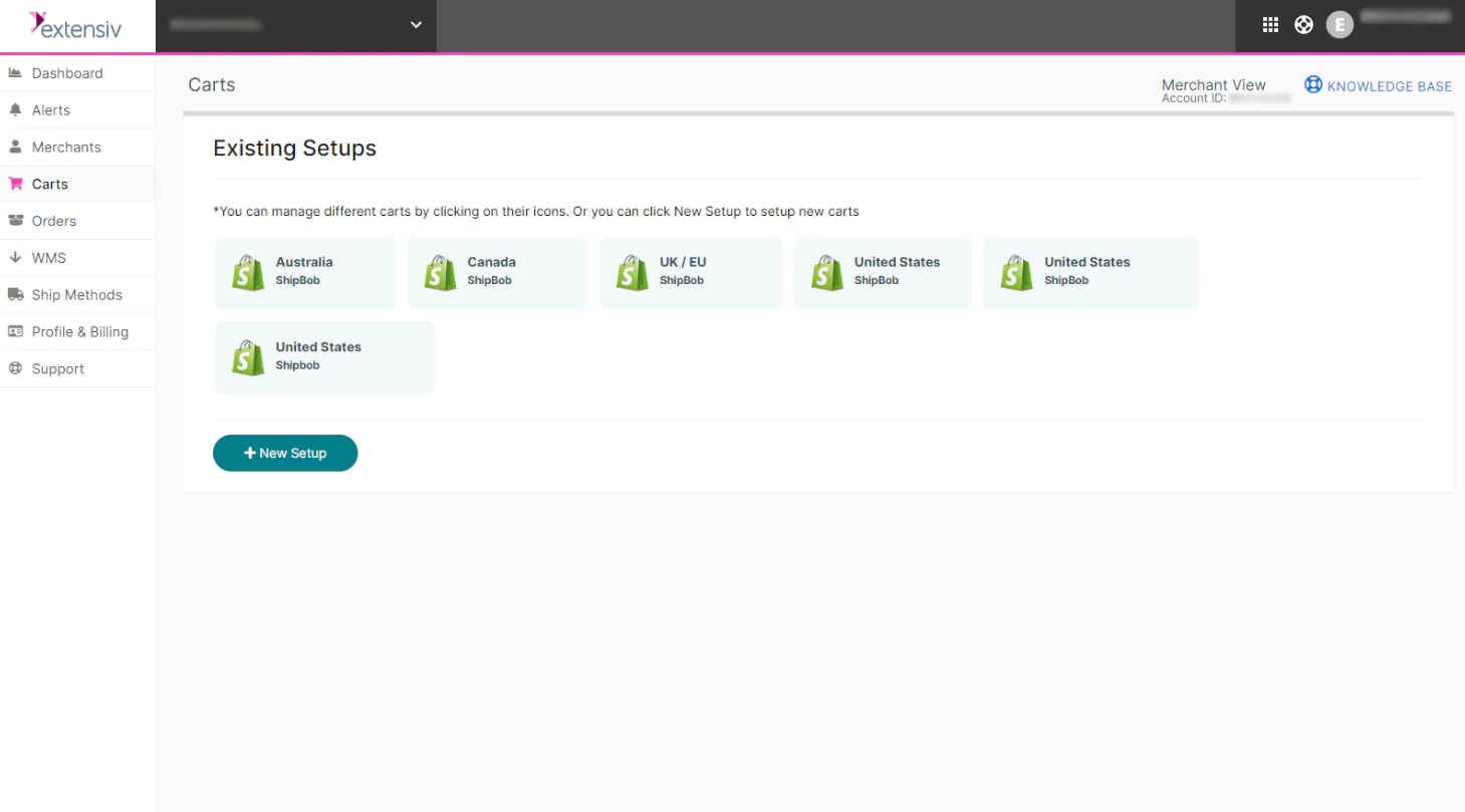 screenshot of Extensiv Integration Manager